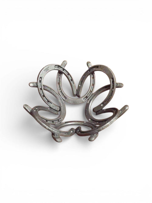 Handmade Horseshoe Basket: Rustic Metal Farmhouse Decor